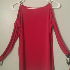 Stylish Off the Shoulders Red Michael Kors Blouse