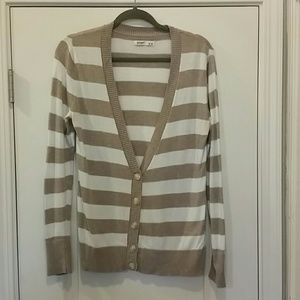 Tan and white cardigan