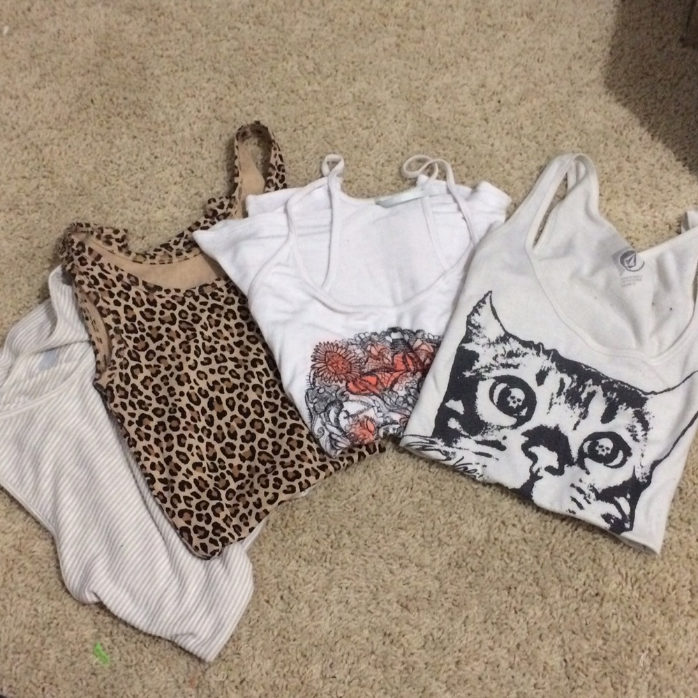 Bundle of 4 cute, distressed tank tops