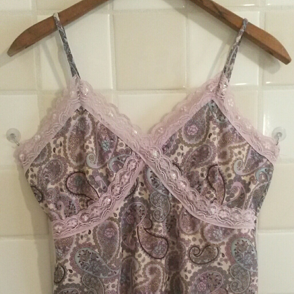 Various shades of purple paisley camisole