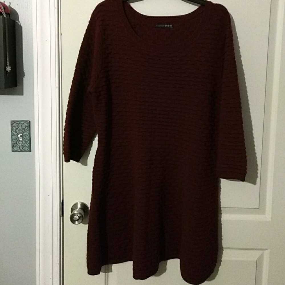 Burgundy sweater dress