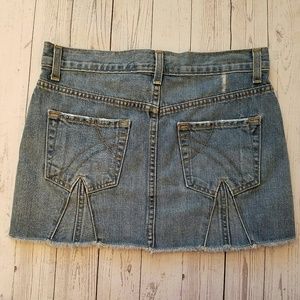 Fossil Denim Mini Skirt with Pleat Detail