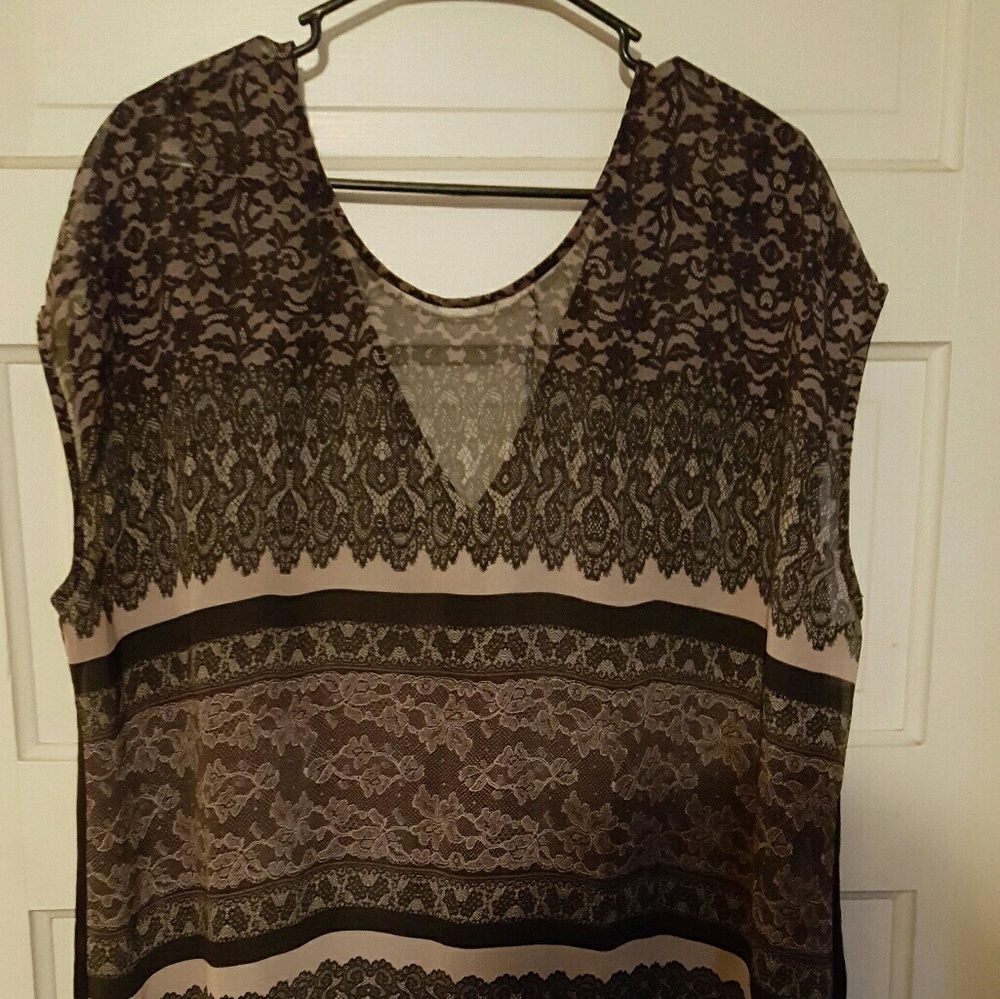 Sheer tunic blouse
