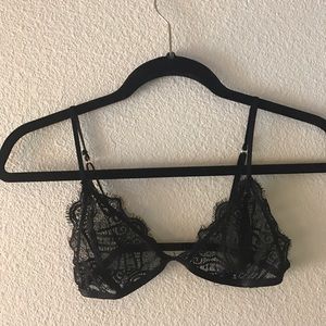 etsy handmade Black Eyelash Lace Bralettte