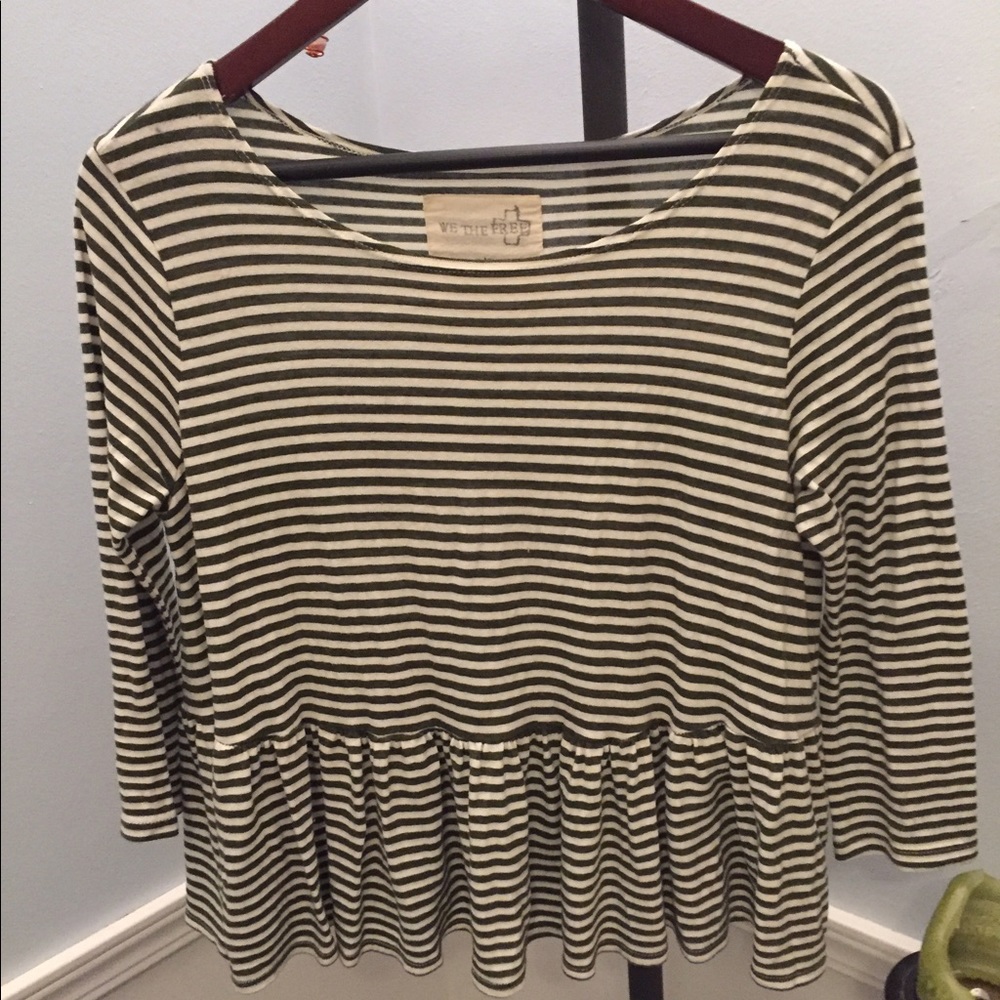 Free People: We The Free Striped Peplum Top