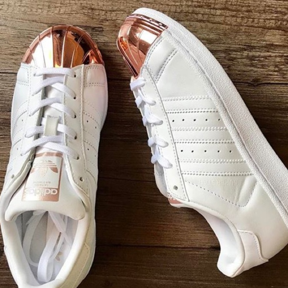 Adidas superstar rose gold copper metal toe white - Picture 1 of 6