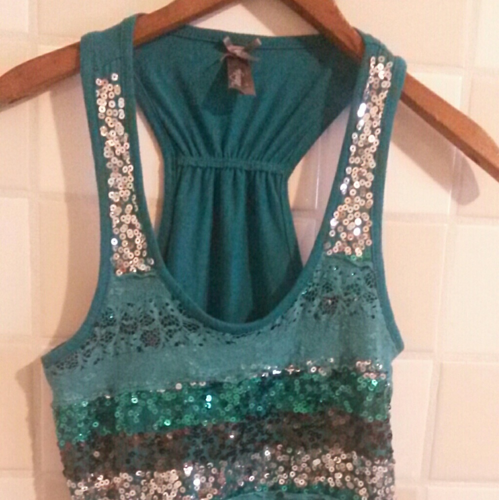 Vanity Brand Bling and lace tank
