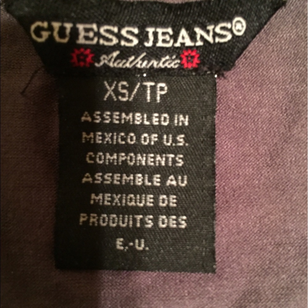 GUESS JEANS Gray Cami/Tank with Black Floral Appliqué - Size XS - Picture 4 of 5