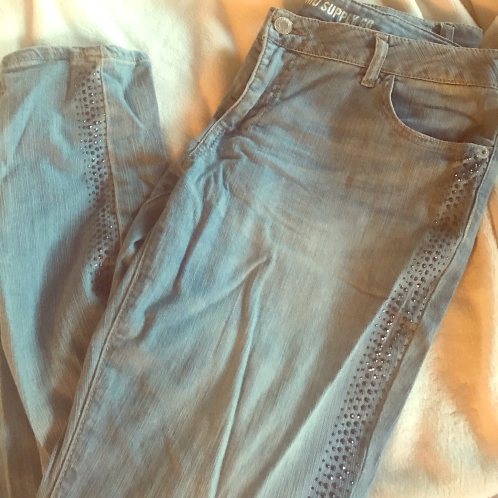 Denim embellished skinny jeans 👖