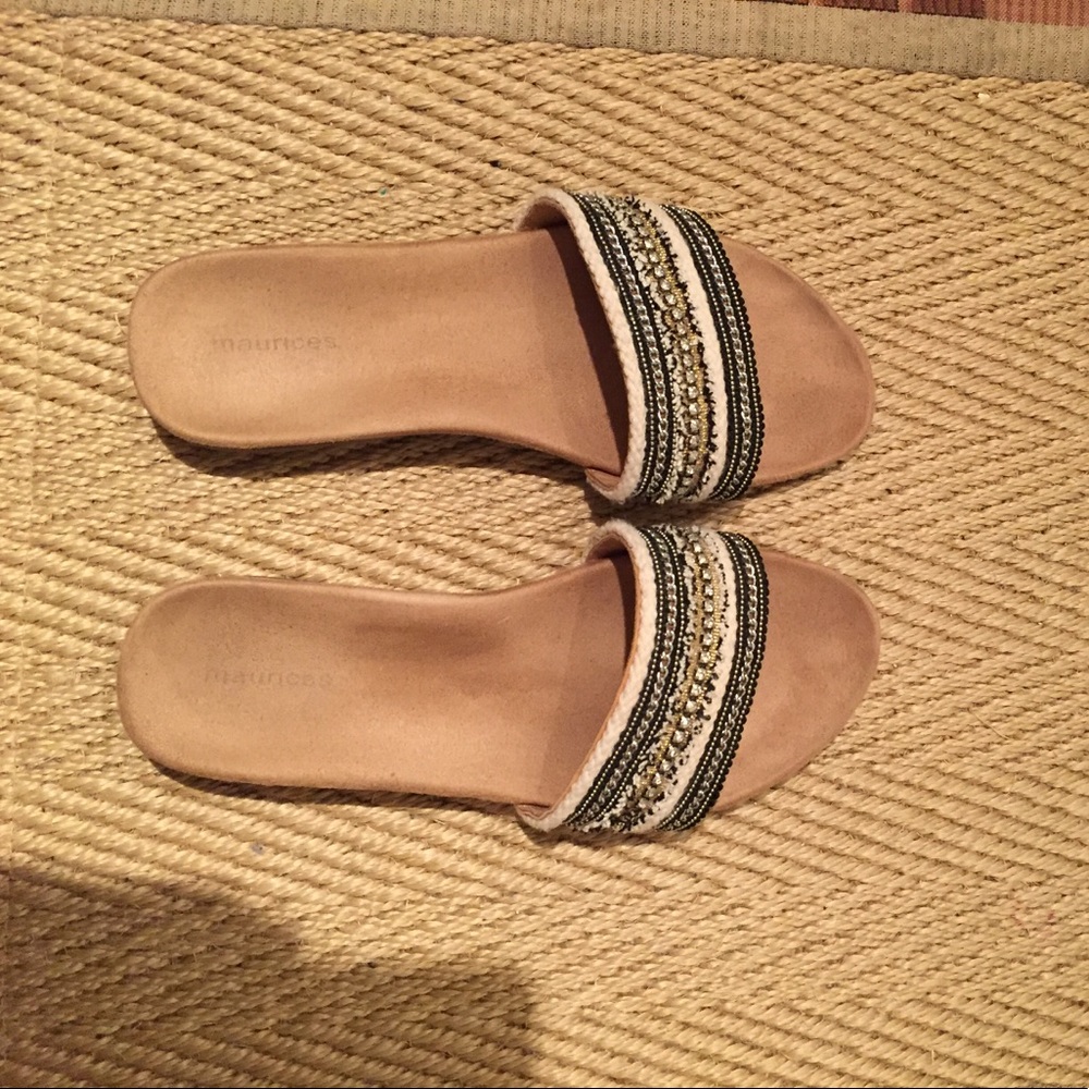 Maurice's sandals with sparkly accents