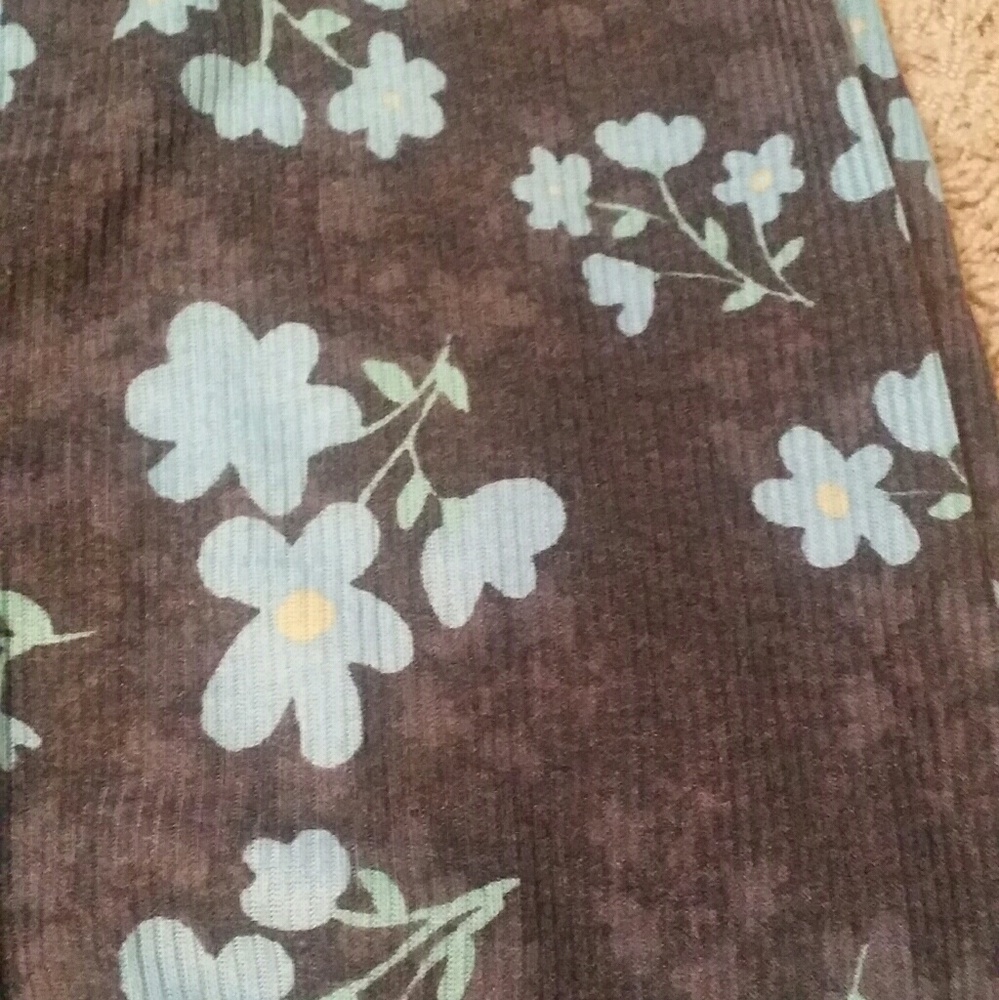 LuLaRoe Sarah Grey with Turquoise flowers