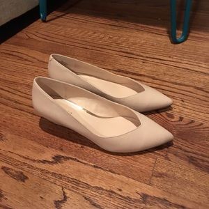 Nude Nine West wedges