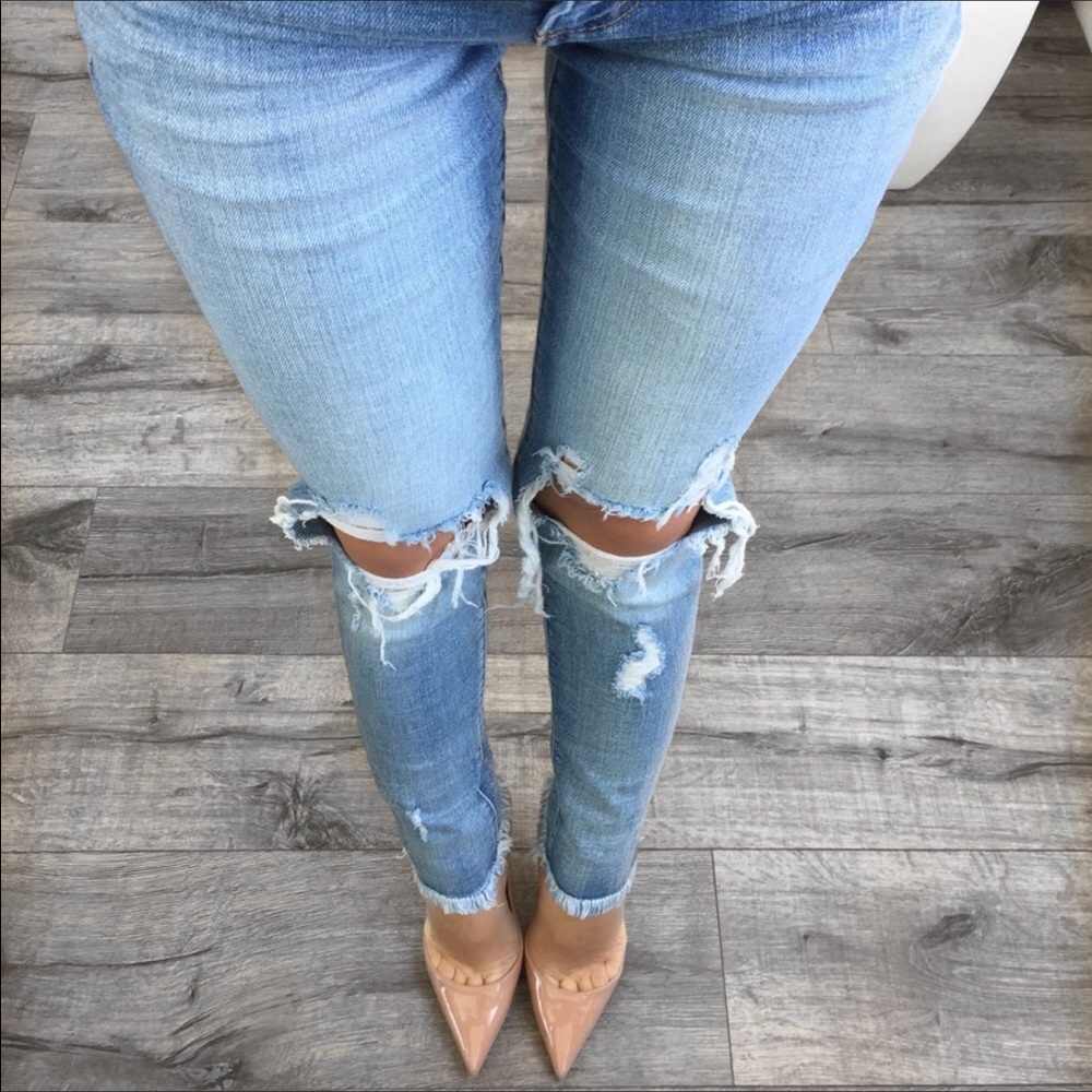 Distressed jeans