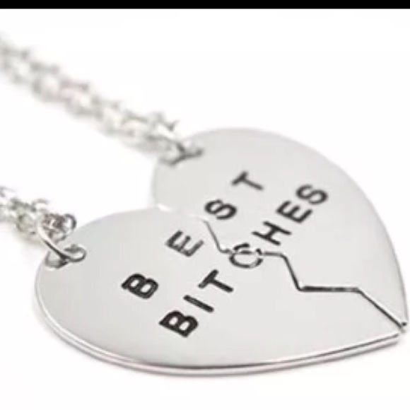 Broken Heart Necklace Best Bitches $10 - Picture 2 of 3