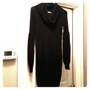 Black long sleeve sweater dress
