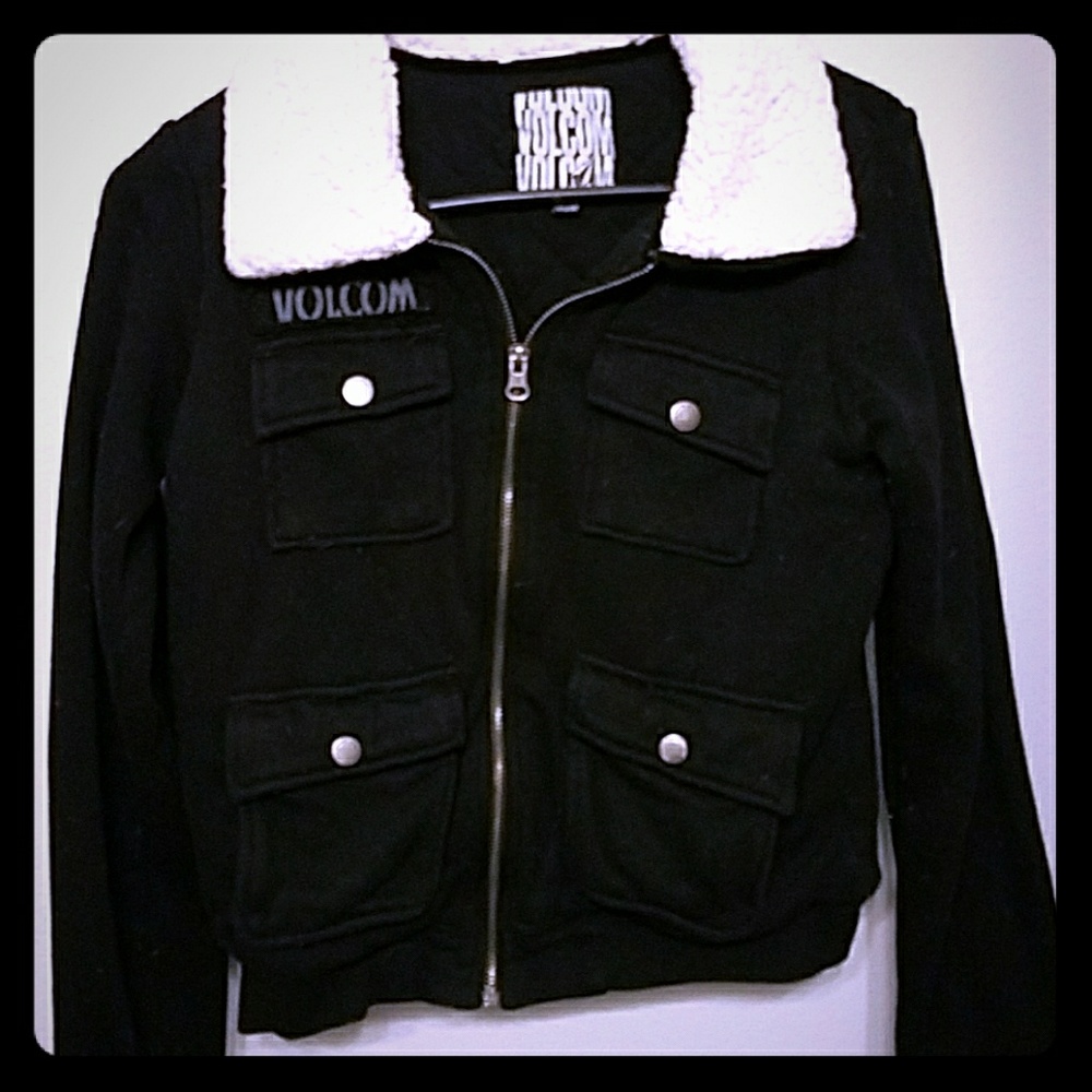 Volcom Hip Faux Shearling Collar Jacket