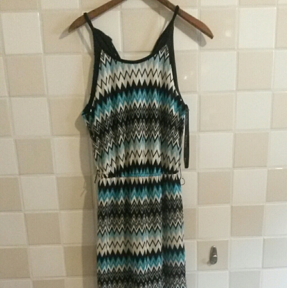 Bisou Bisou maxi dress chevron print
