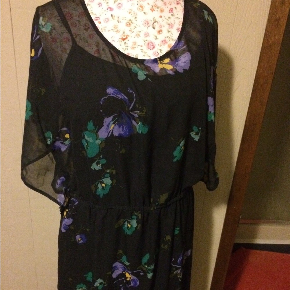 Navy floral dress