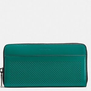 MEN'S COACH Accordian Wallet Perforated Leather