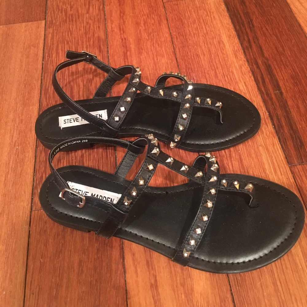 Black studded Steve Madden sandals