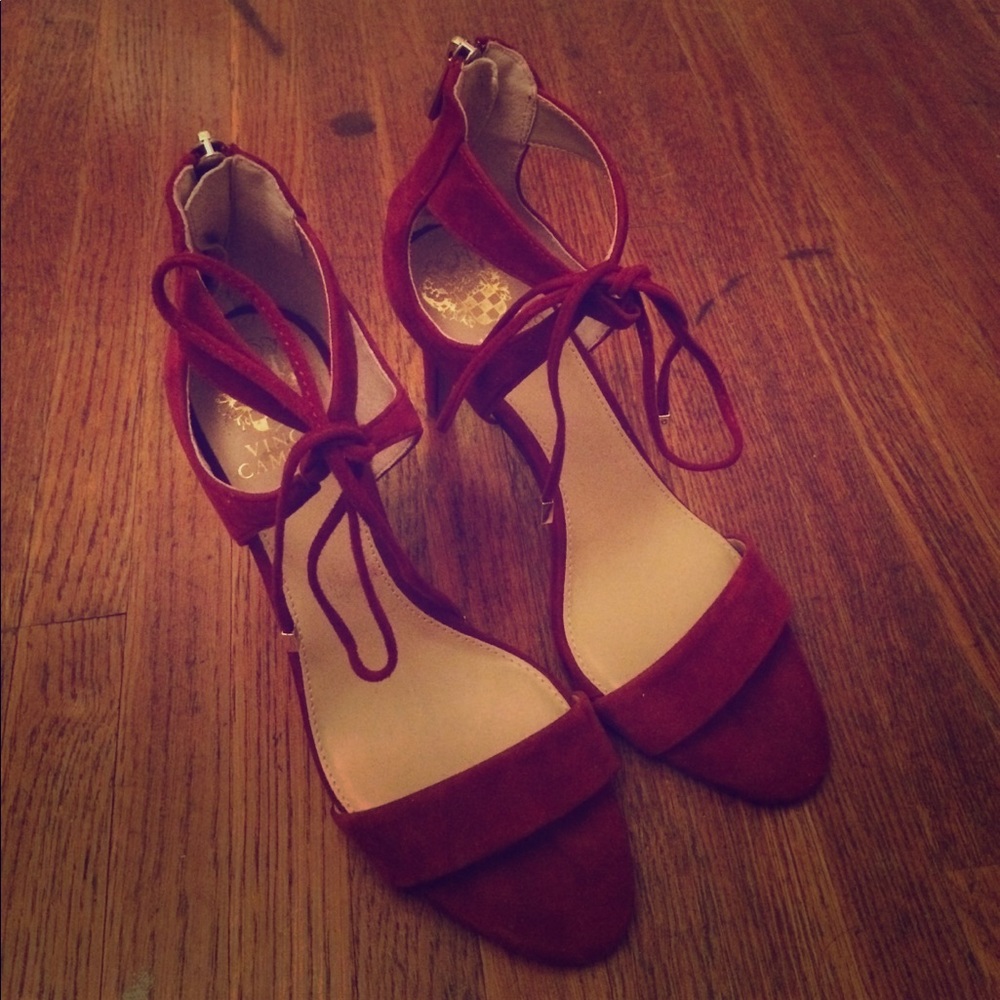 Vince Camuto Wine Lace Up Heels