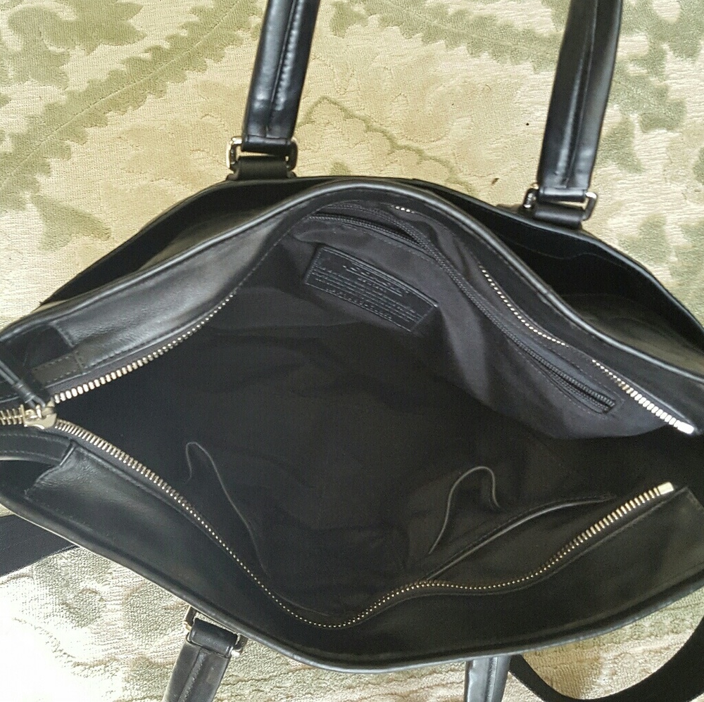 Coach Op Art Black Business laptop Shoulder Bag Tote Satchel Crossbody - Picture 5 of 6