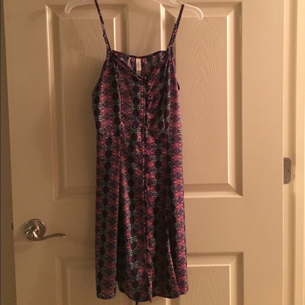 Navy and pink spaghetti strap dress
