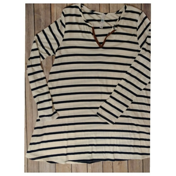 Tunic, Striped, v-neck - Navy / dark blue - Picture 6 of 7