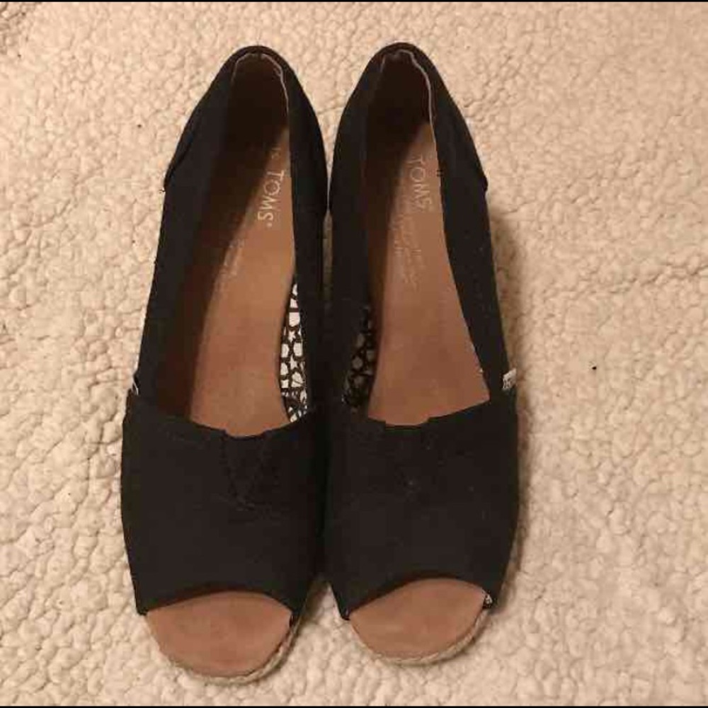 Black Toms Wedges