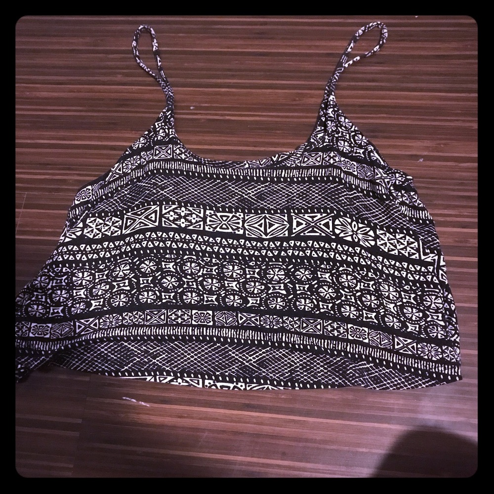 Black and white tank crop top