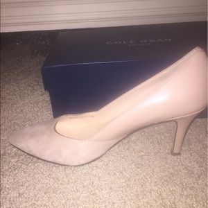Cole Haan neutral leather and suede pumps