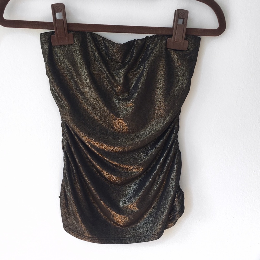 C.R gold sparkle tube top S
