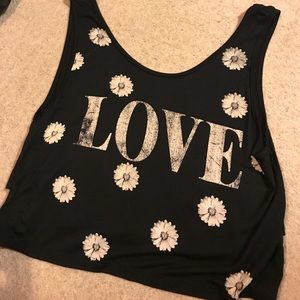 Black "LOVE" tank top