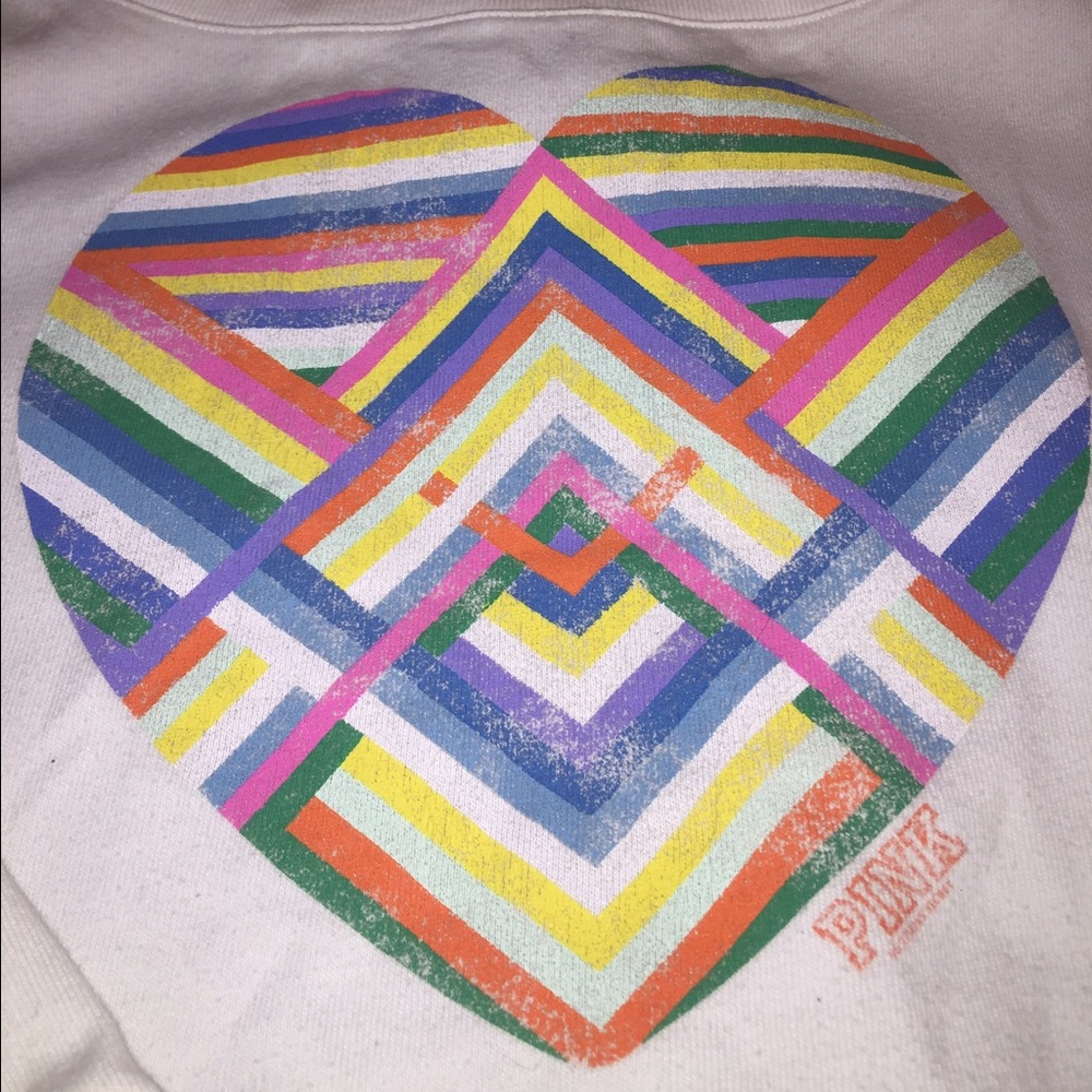 white sweatshirt by Pink