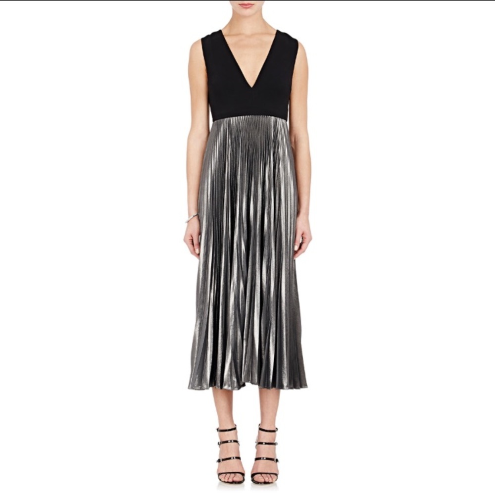 A.L.C. Emilia Pleated Metallic Maxi dress sz6
