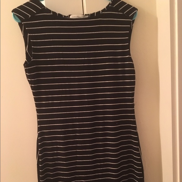 Calvin Klein Dresses & Skirts - Calvin Klein black and white stripped sheath dress