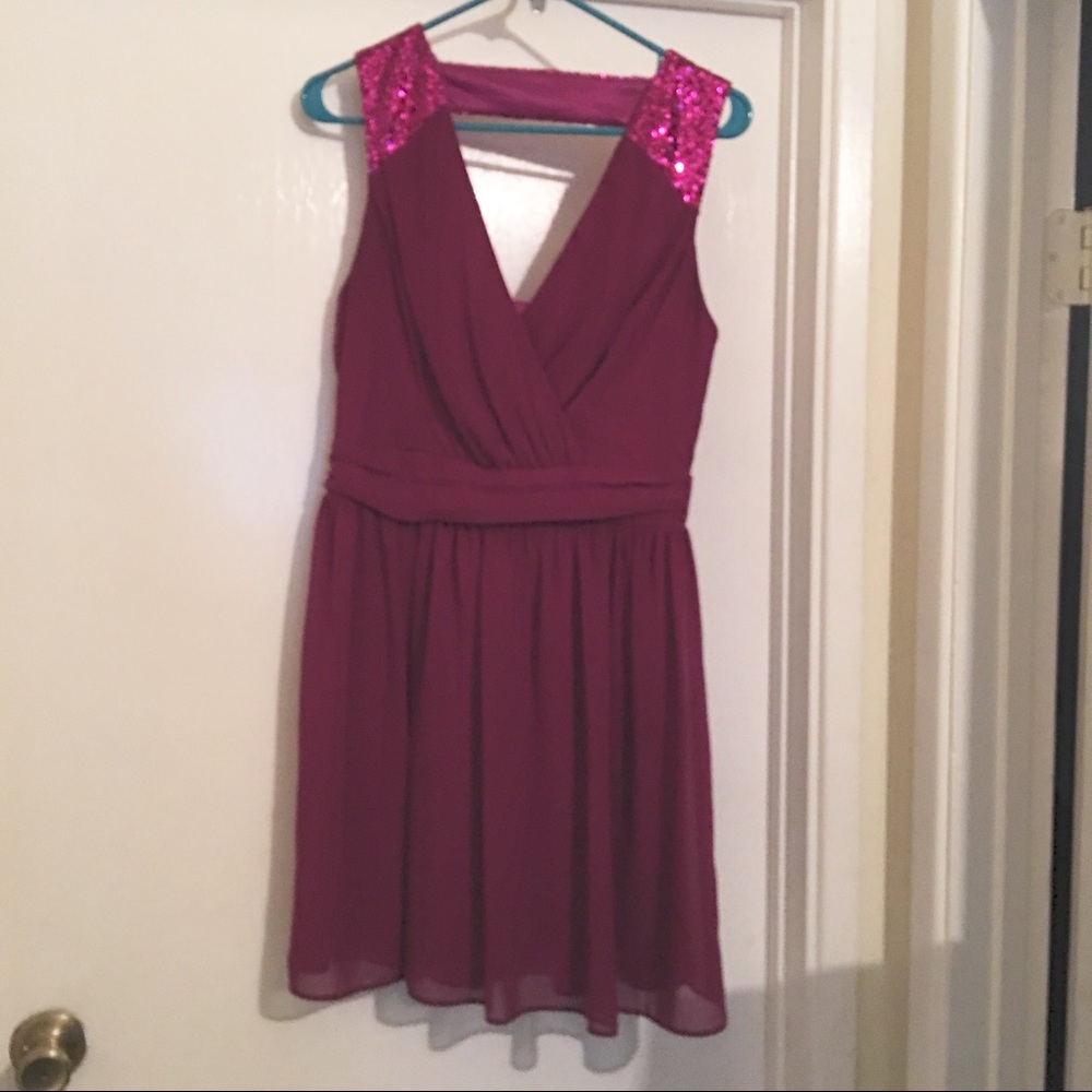 Pink Purple Sequined Asos Party Dress