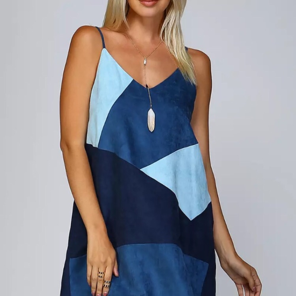 🔹Last Call!🔹📢 Abstract A-Line Blue Dress NWT