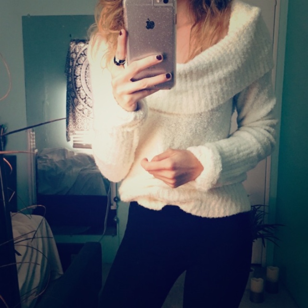 Cozy, Off-the-Shoulder, Plush Sweater