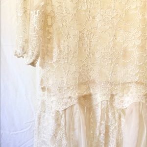 Free People - lace peplum top