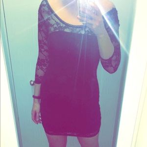 H&M black lace mini dress
