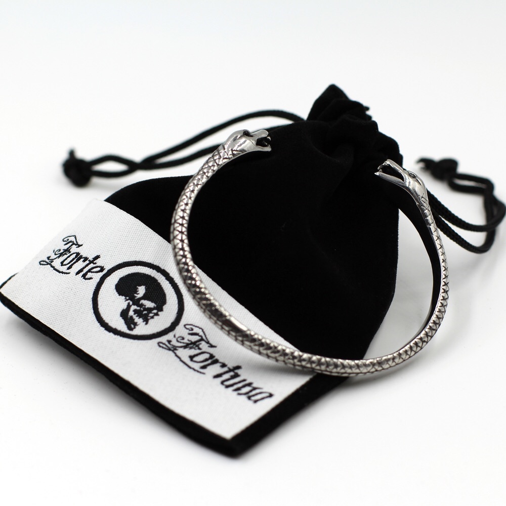 stainless steel double snake bracelet