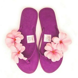 Summer Flowers beach thong women flip flops