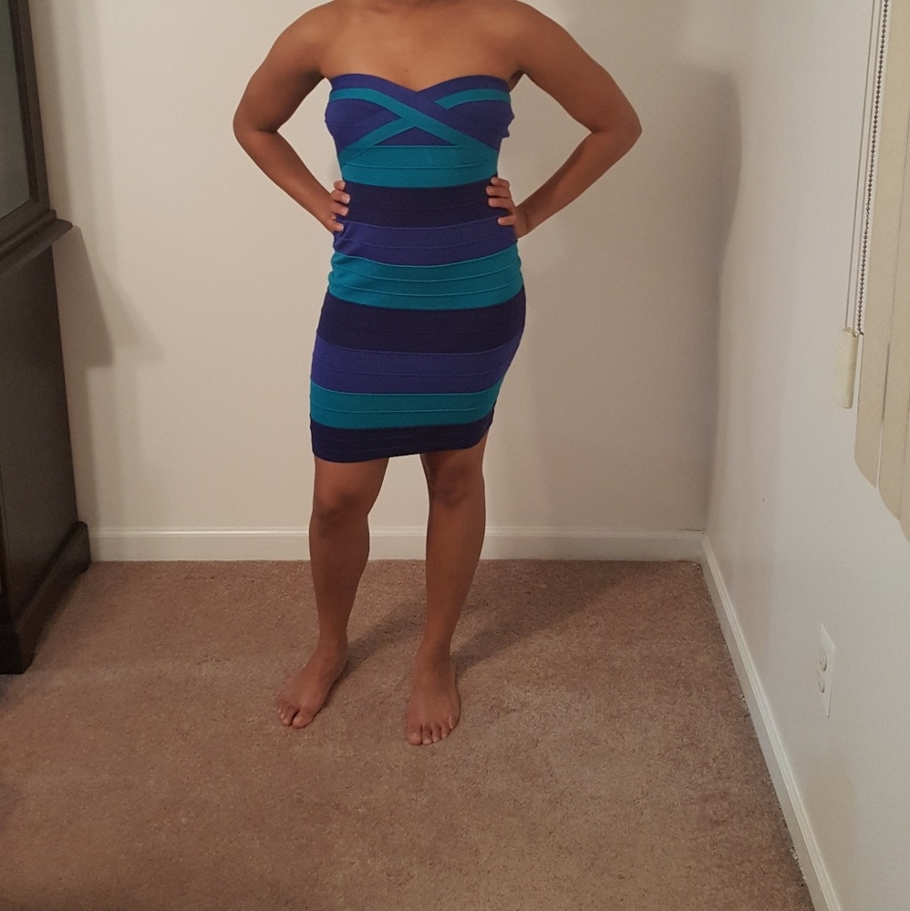Multi blue bandage dress