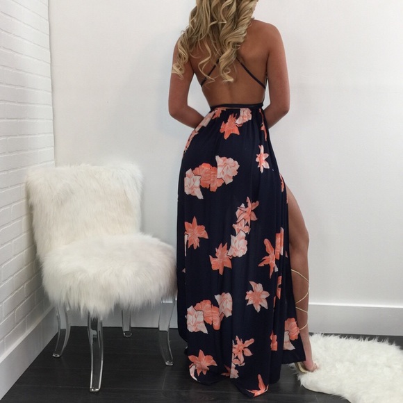 Floral sexy maxi DRC132 - Picture 3 of 4