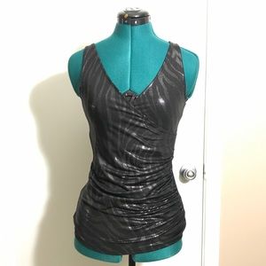 Express Black and silver animal print top!