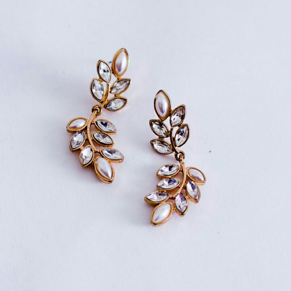 Formal Blossom and Leaf Earrings