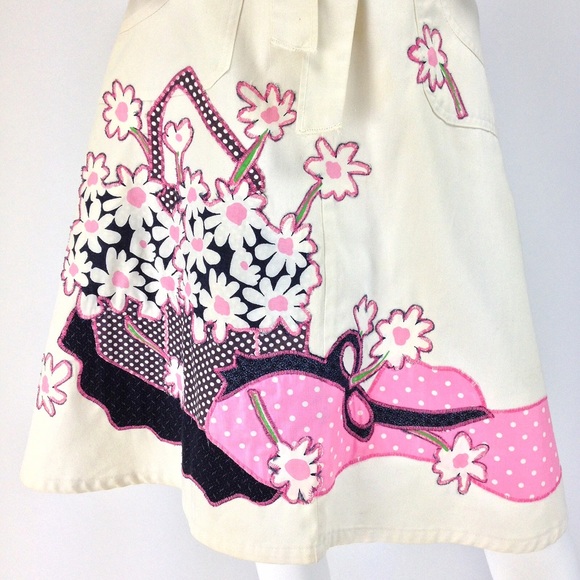 [SOLD]VINTAGE 70s WRAP SKIRT Boho FLORAL Kawaii FE - Picture 2 of 5