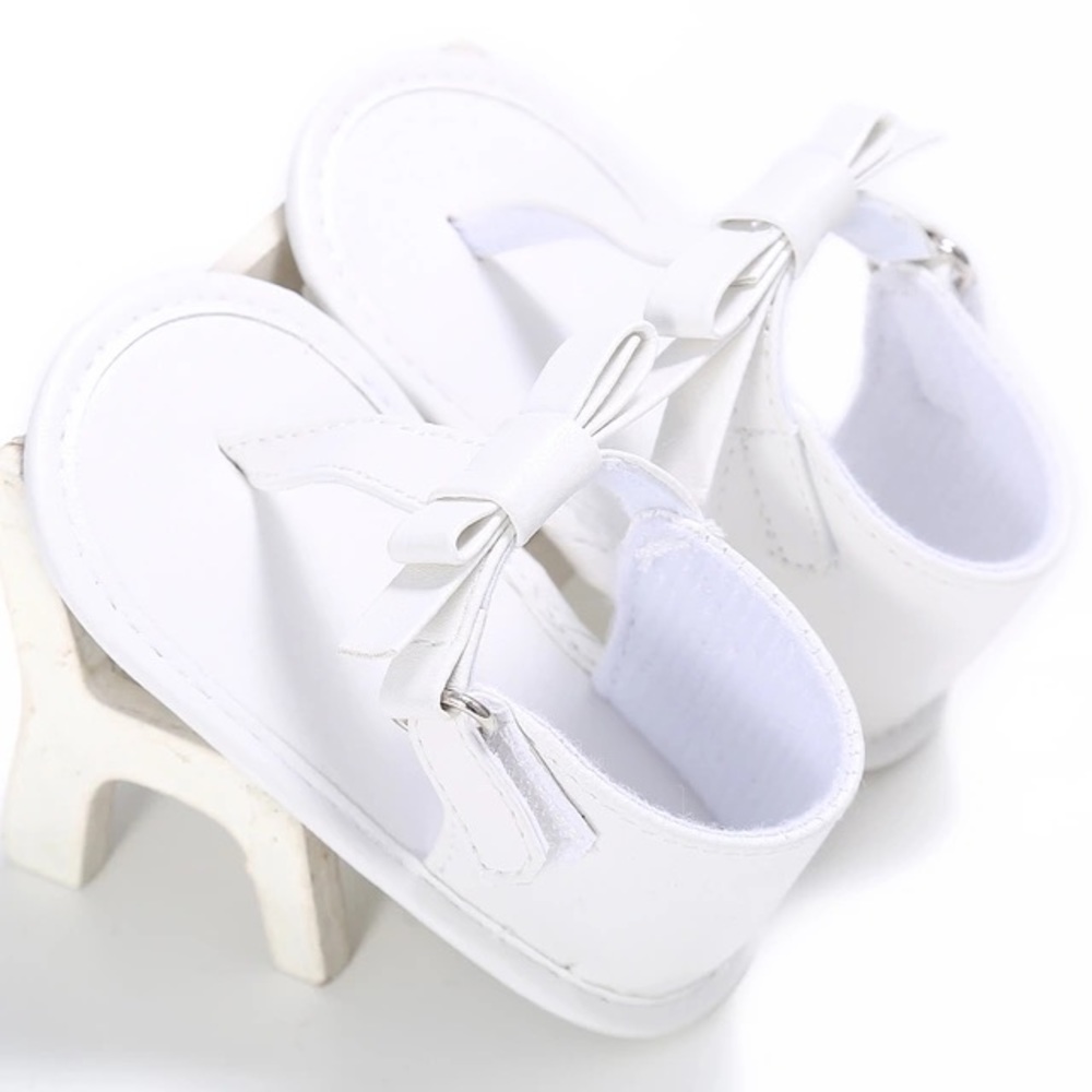 Summer White Baby Girl Bow Thongs Sandals Shoes