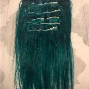 Jade Green 15 inch real human hair extensions
